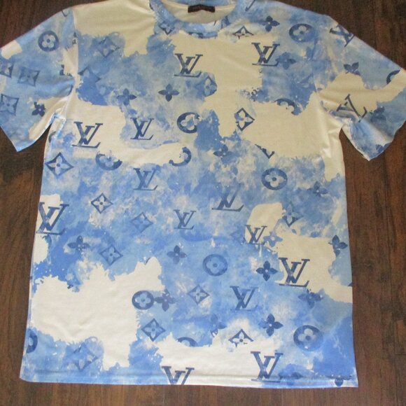 LOUIS VUITTON ~ WATERCOLOR LOGO SHIRT / T-SHIRT ~ M / L - Picture 1 of 13